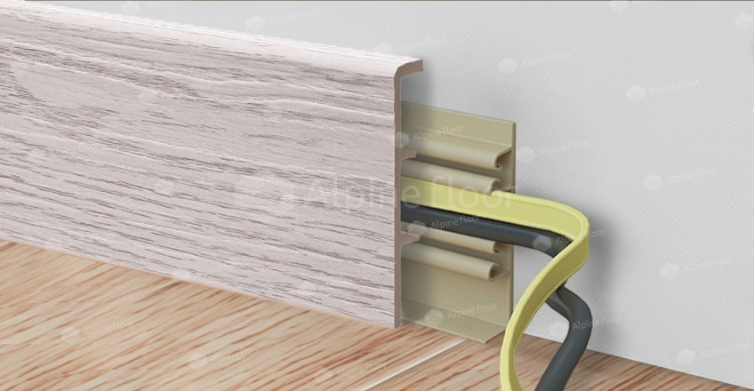 Напольный плинтус Rico Concept 80 Ясень норд (2200*20*80 мм) — купить в Екатеринбурге